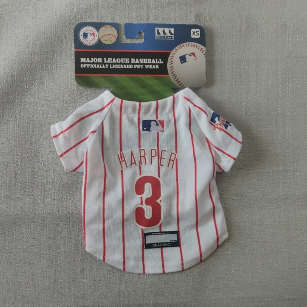 Philadelphia Phillies Striped Harper #3 Dog Jersey Shirt Size XS NEW!